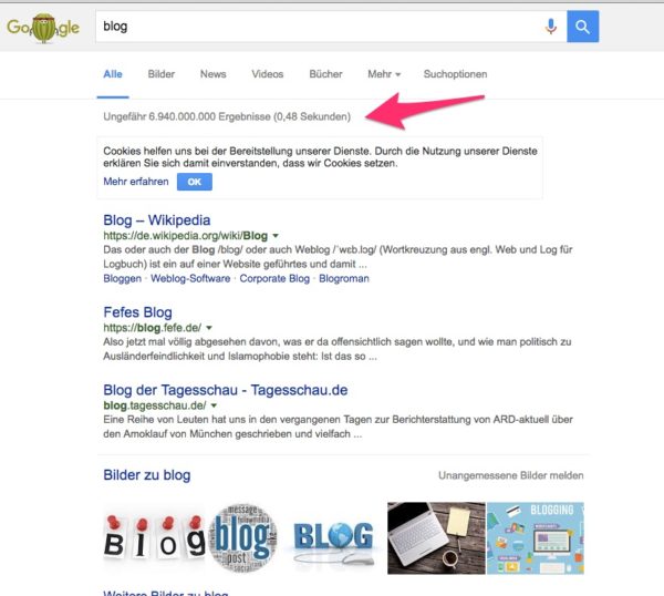 Suche über Google nach Bloggern