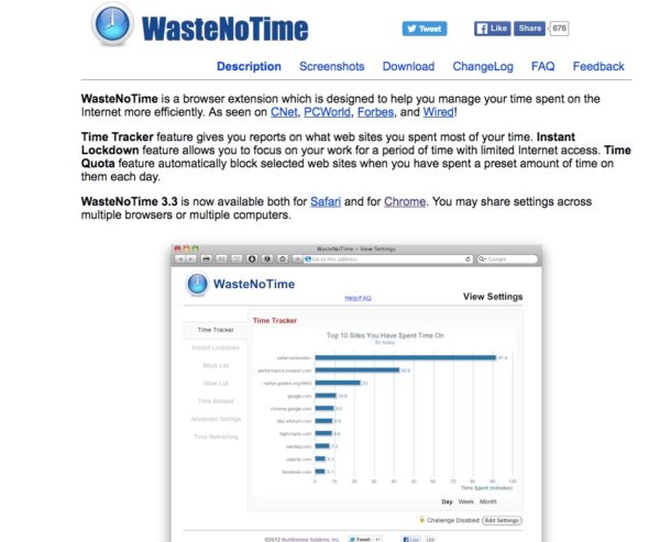 Tools Waste no time ist ein Online-Tool, das dabei hilft sich im Netz nicht ablenken zu lassen.