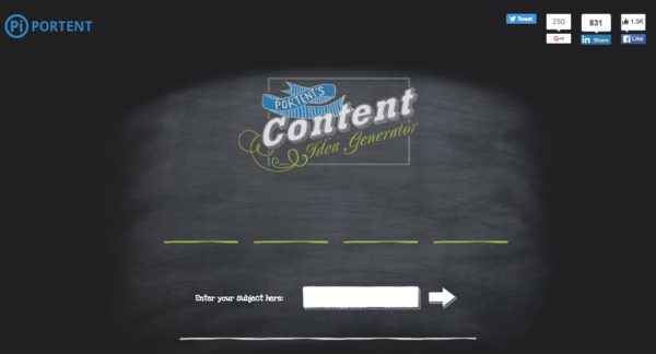 Toosl Content Idea Generator Portent