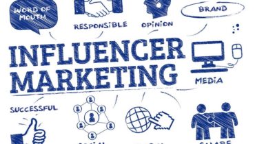 influencer marketing. chart mit keywords und icons
