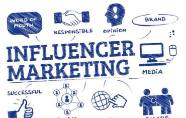 influencer marketing. chart mit keywords und icons