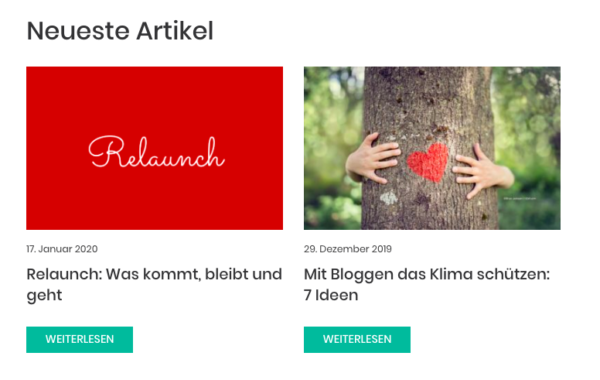 Zwei aktuelle Artikel unter der Rubrik Neueste Artikel 