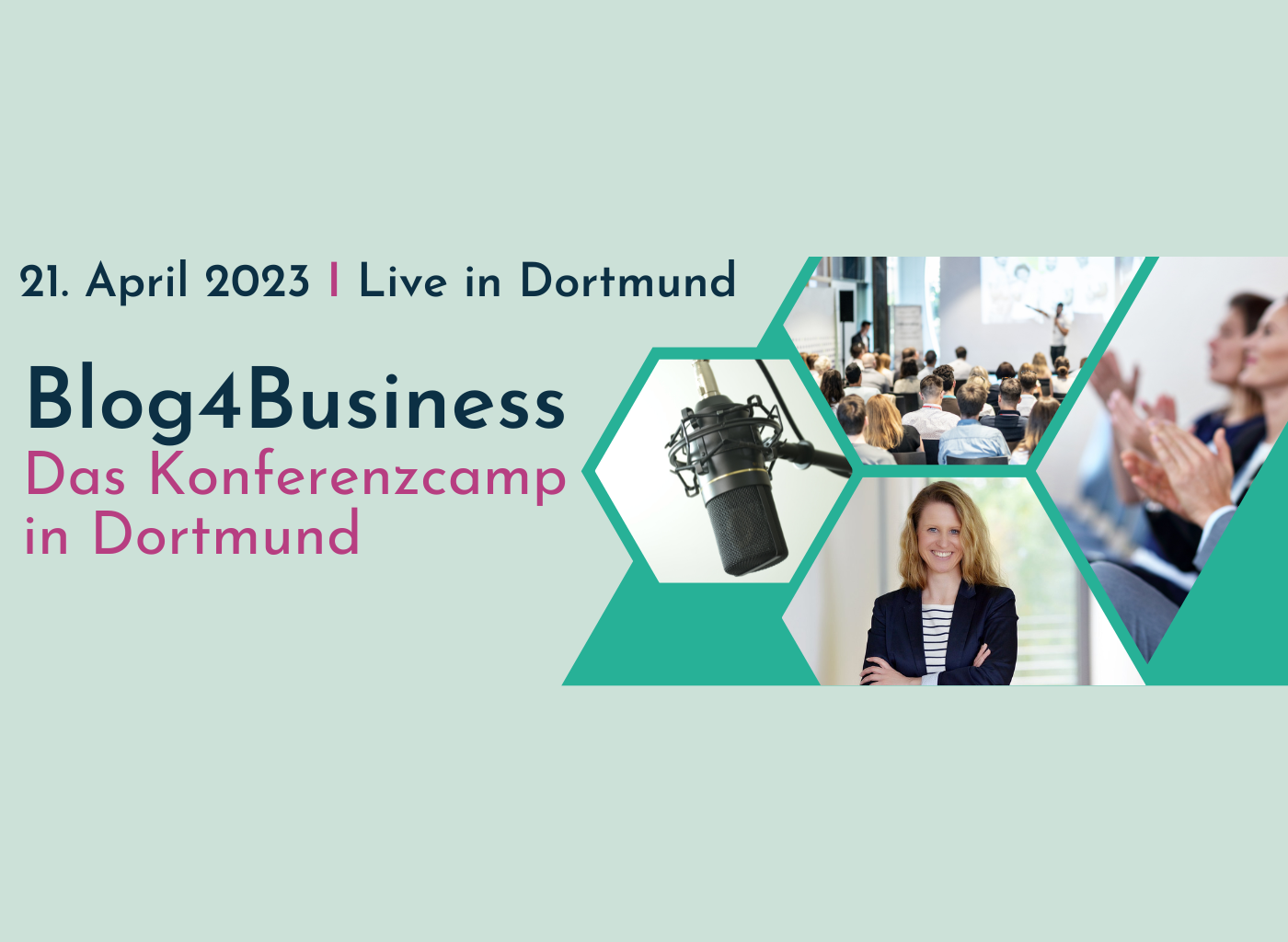 Die Blog4Business ist eine Konferenz, die sich rund um Unternehmensblogs und Social Media dreht. Zwischen den Vorträgen findet ein Barcamp statt. Auf dem Bild ist die Veranstalterin Daniela Sprung und verschiedene Teilnehmer zu sehen.